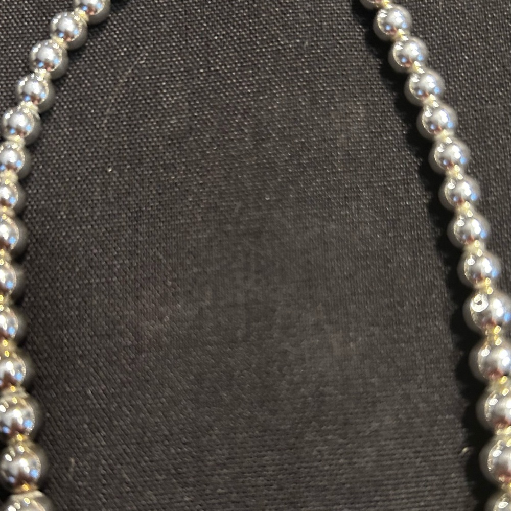 Auth Tiffany & Co Sterling Silver Graduate Beaded Ball Neck 16.25 in Send Offer - Picture 7 of 7